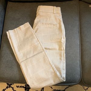 H&M Beige Plaid Slacks